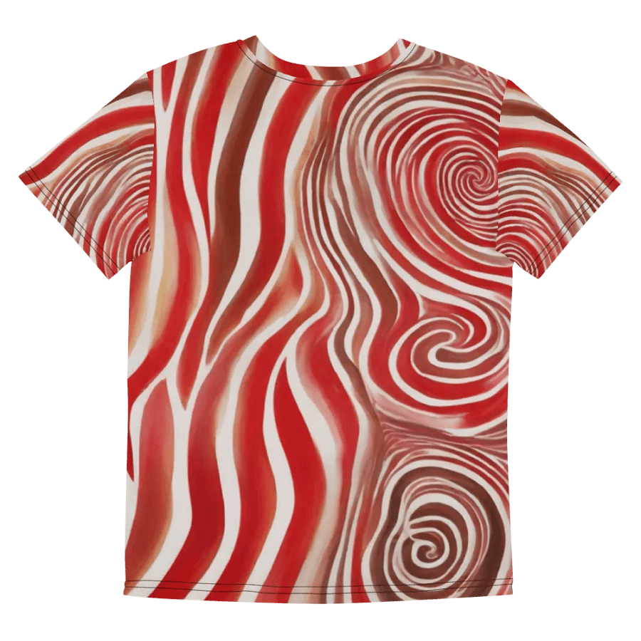 Funky Red Liquid Explosion Tie-Dye Youth Crew Neck Tee product image (10)