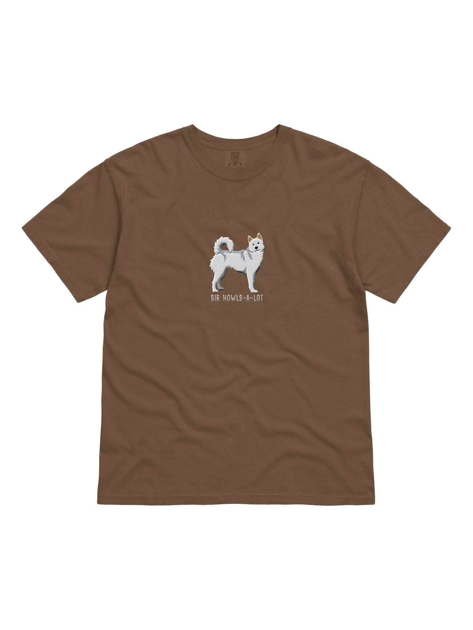 Sir Howls-A-Lot T-Shirt(Embroidered) of a Siberian Husky(White) product image (11)