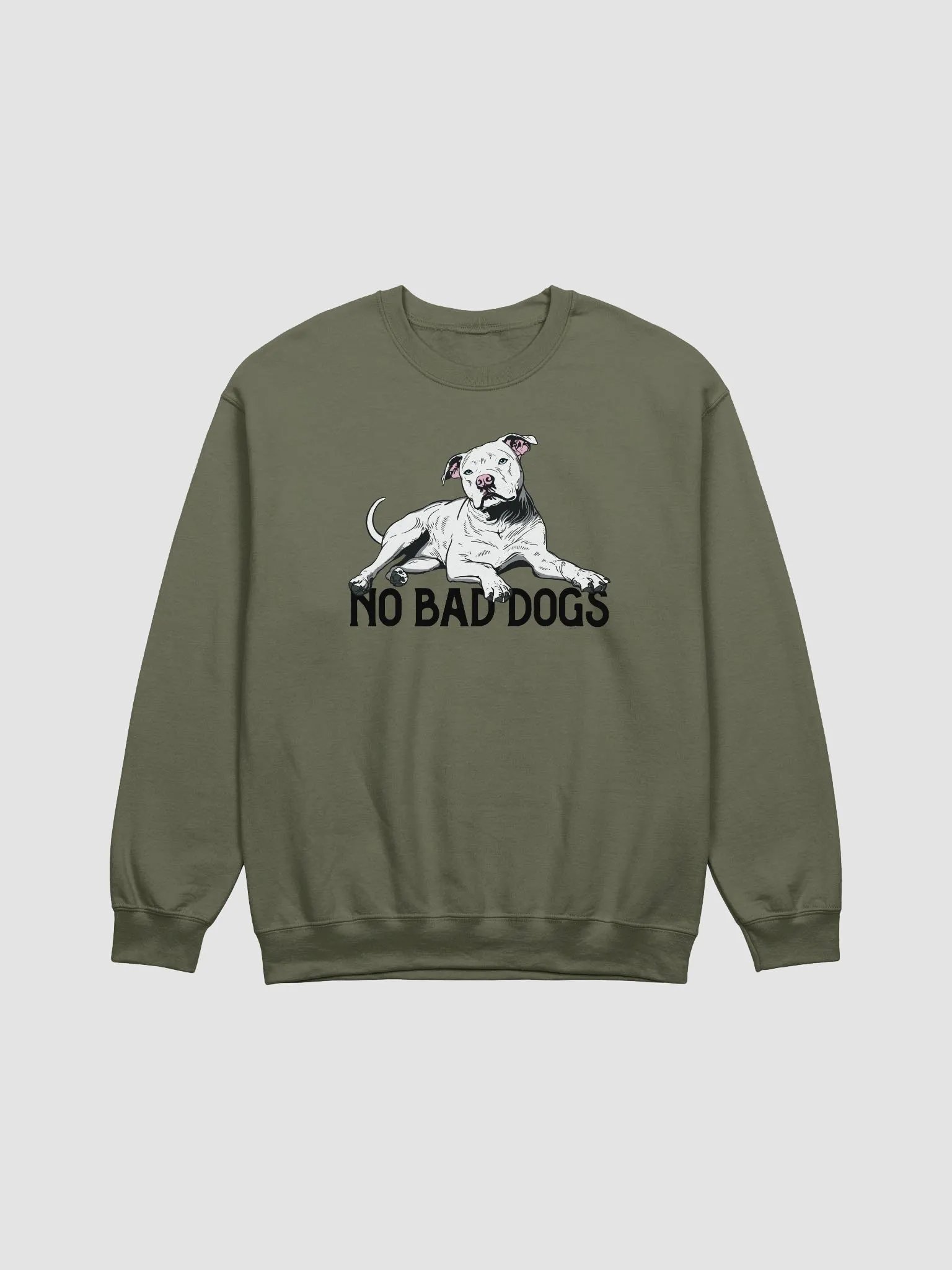 No Bad Dogs Sweatshirt of a Pitbull Terrier (White) | Funny Shirt for Pittie and Staffordshire Owners product image (15)
