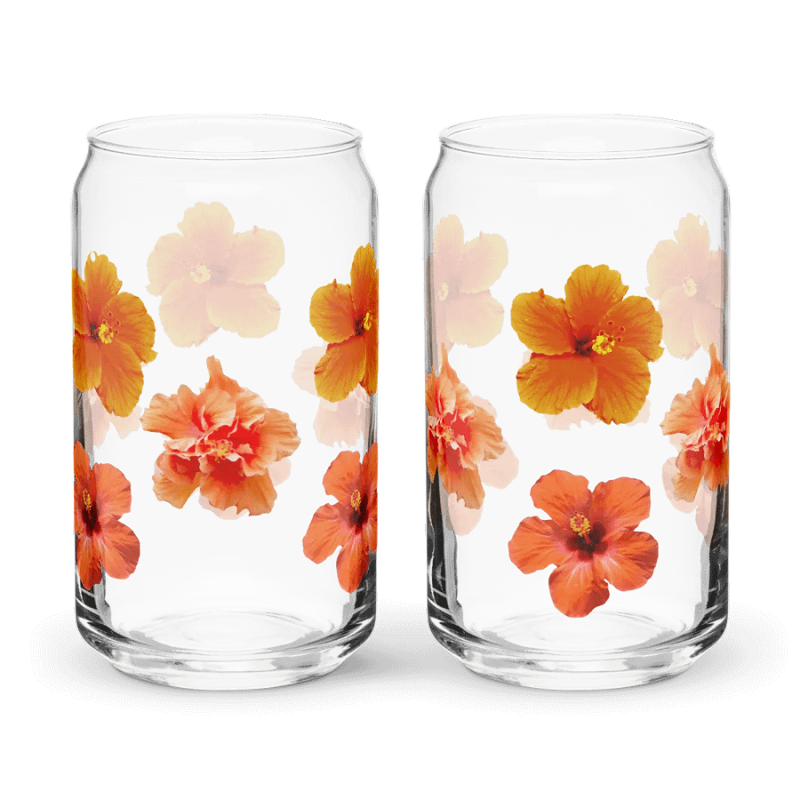 Orange Hibiscus Can Glass product image (8)