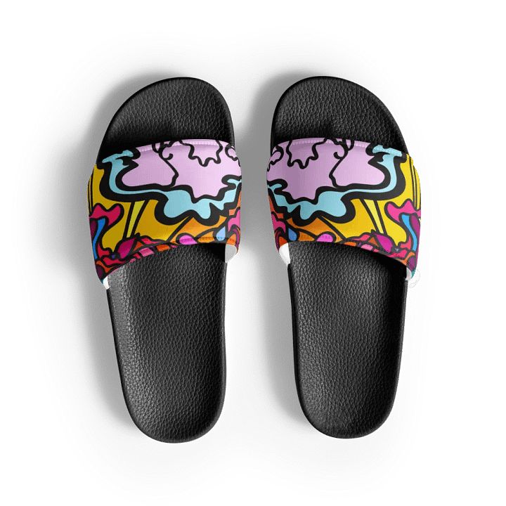 Vibrant Swirls Men's Slides - Wave at Sunset product image (2)