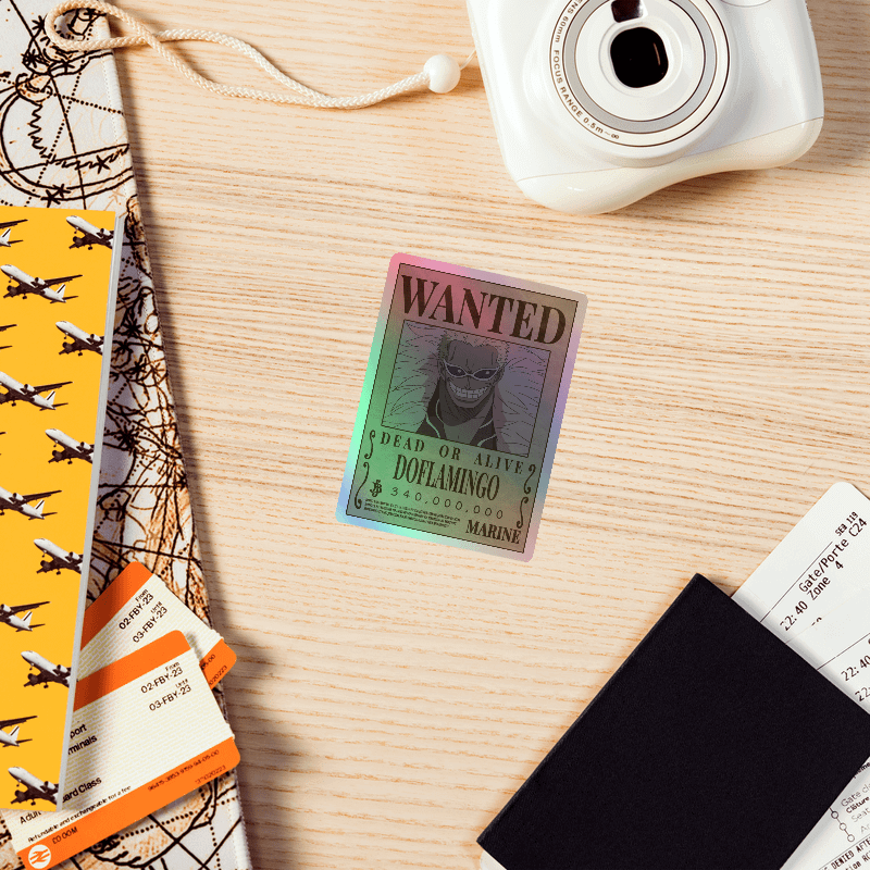 Doflamingo Wanted Poster Holographic Sticker Set product image (3)