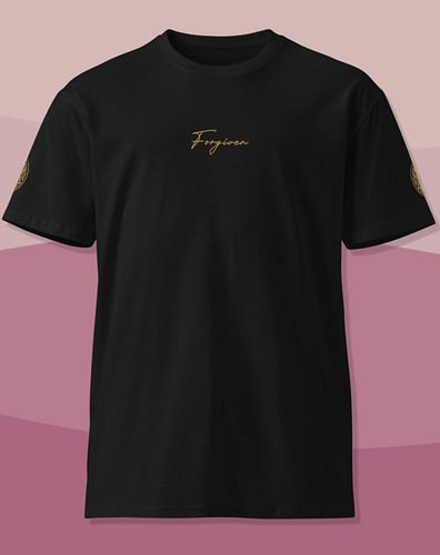 Forgiven Unisex T-Shirt

Premium 100% combed cotton t-shirt with 'Forgiven' cursive design. Classic crew neck style for consi...