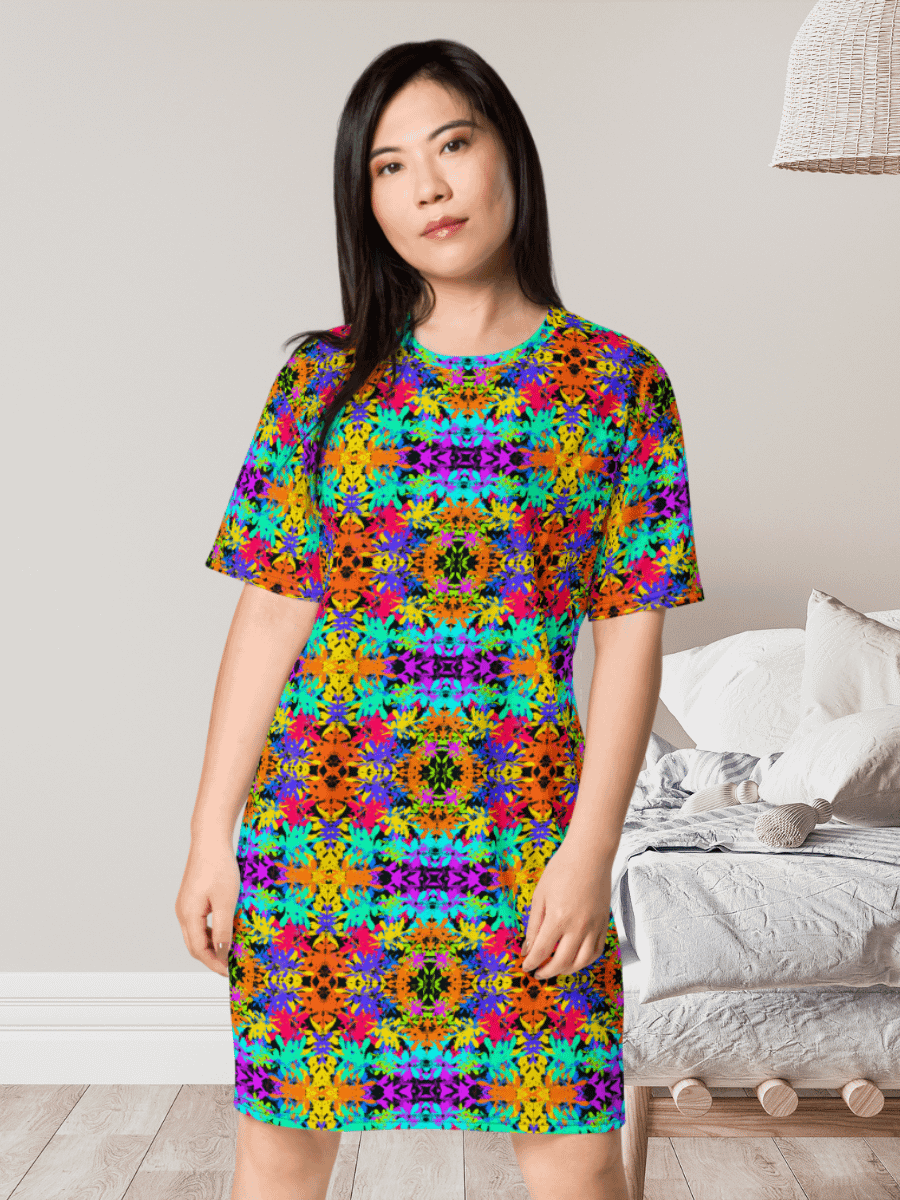 Bright Colourful Leaves Pattern Dress product image (1)