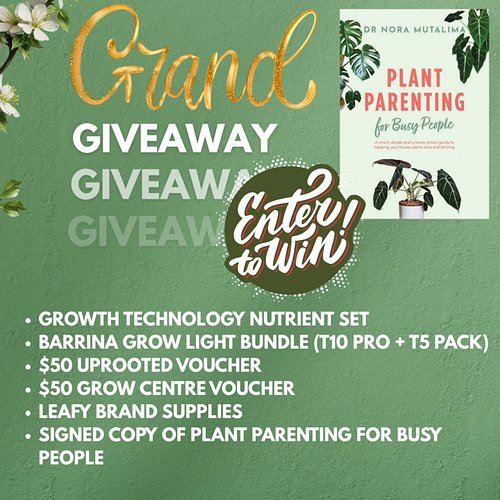 GIVEAWAY – AUSTRALIA ONLY - Publication Day Grand Giveaway - CLOSED

Today is the big day. Plant Parenting for Busy People is...