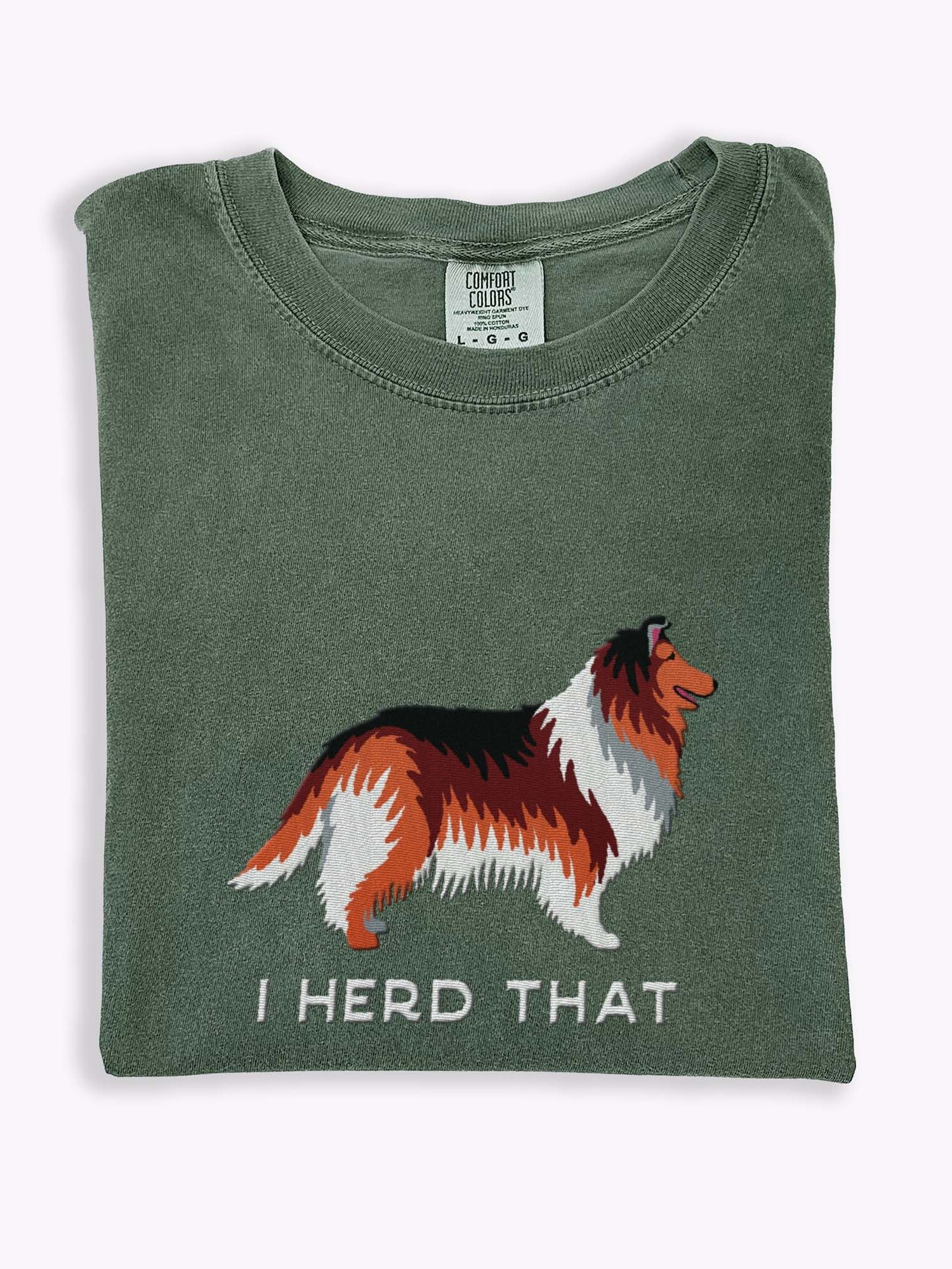 I Herd That T-Shirt(Embroidered) of a Rough Collie(Sable) product image (1)