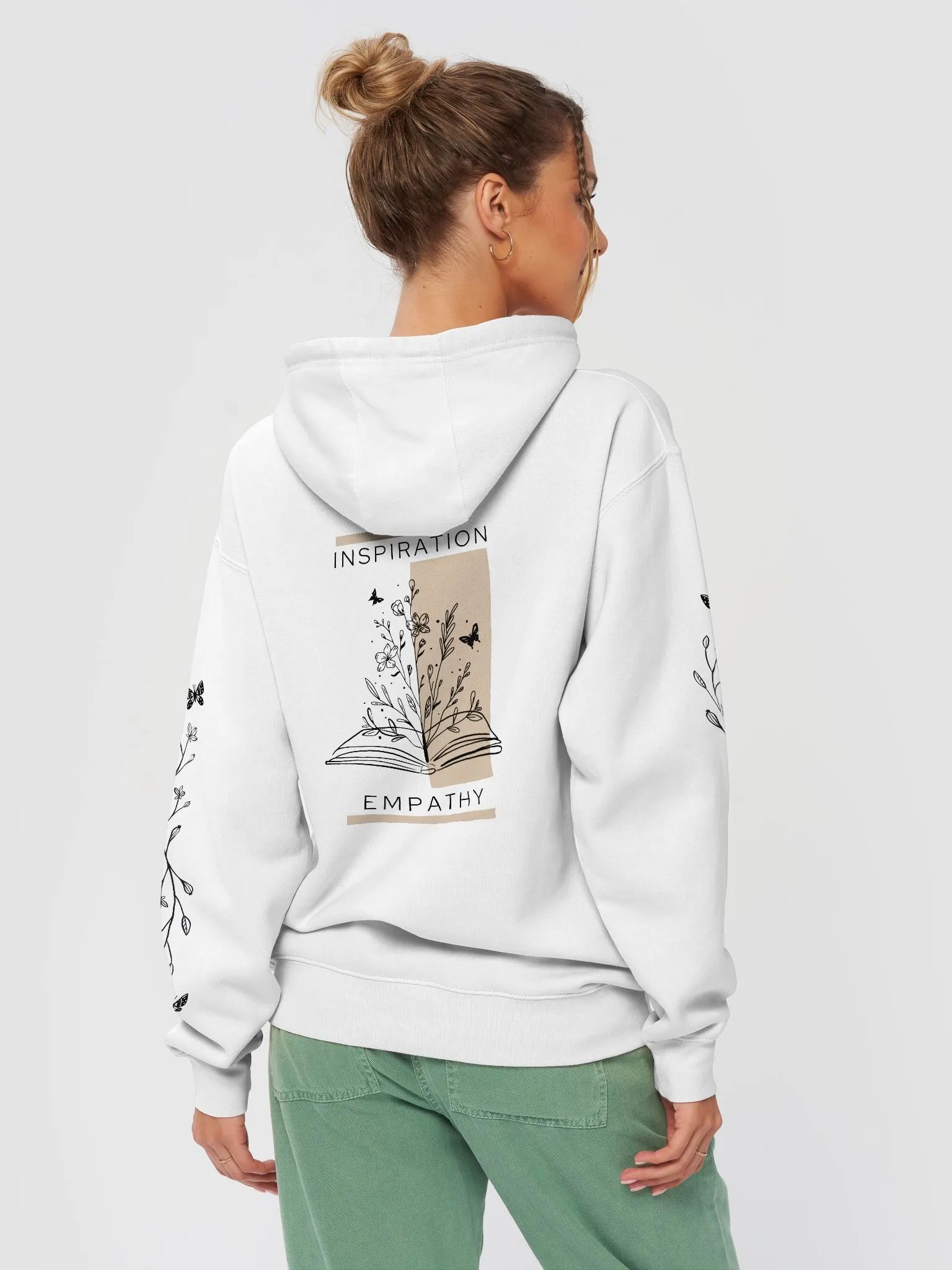 Aesthetic Inspiration and Empathy Reading Quote Oversized Hoodie product image (2)