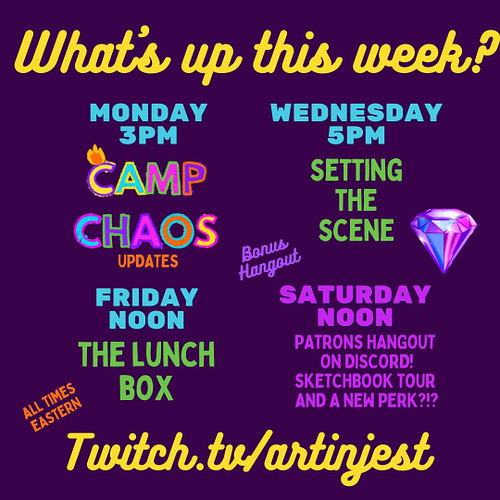 What's up next week?? We have a glorious week around the corner. 

MONDAY we have CAMP CHAOS updates and I might just explode...