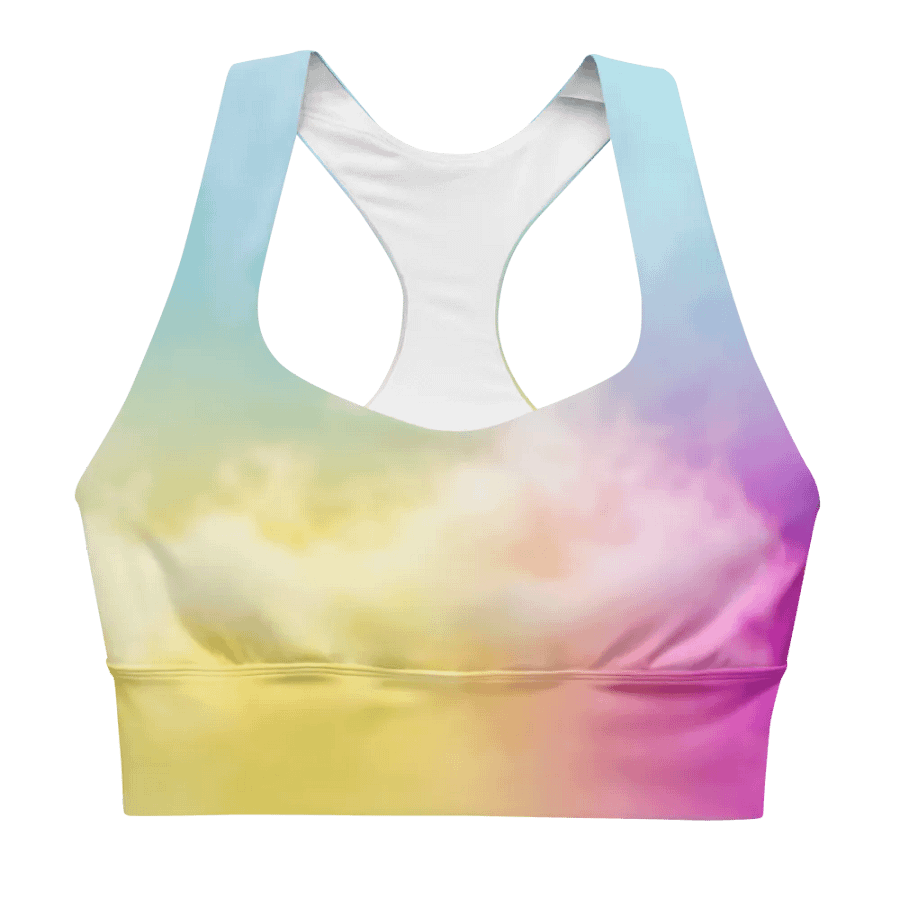 Blur cloud rainbow Design Longline Sports Bra - v3 product image (8)