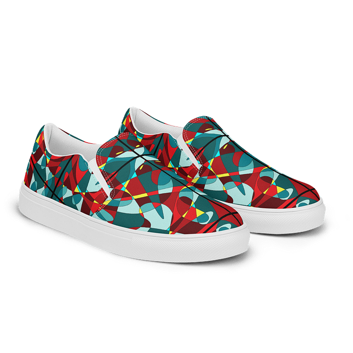 Green Stained Glass – Women's Slip-On Canvas Shoes product image (2)