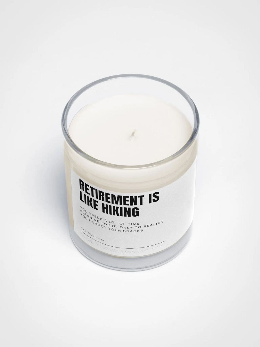Funny retirement gift for hiker colleague soy wax vegan candle product image (4)