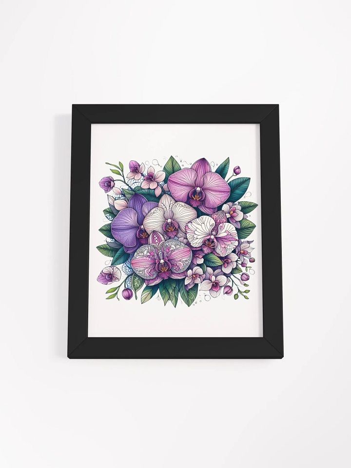 Framed High-Quality Matte Poster (in) | AI design work orchid flower product image (4)