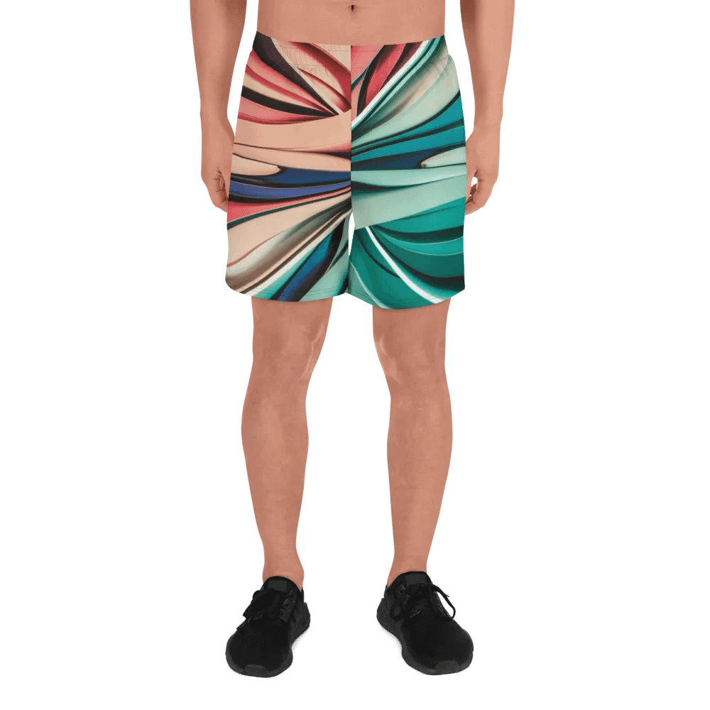 Abstract Geometric Athletic Long Shorts in Vibrant Colors (2XS-6XL) product image (7)