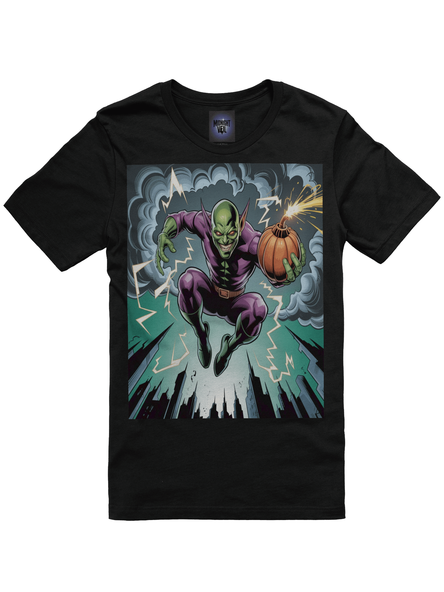 Green Goblin Pumpkin Peril Supersoft T-Shirt – Goblin's Ghoulish Blitz product image (3)
