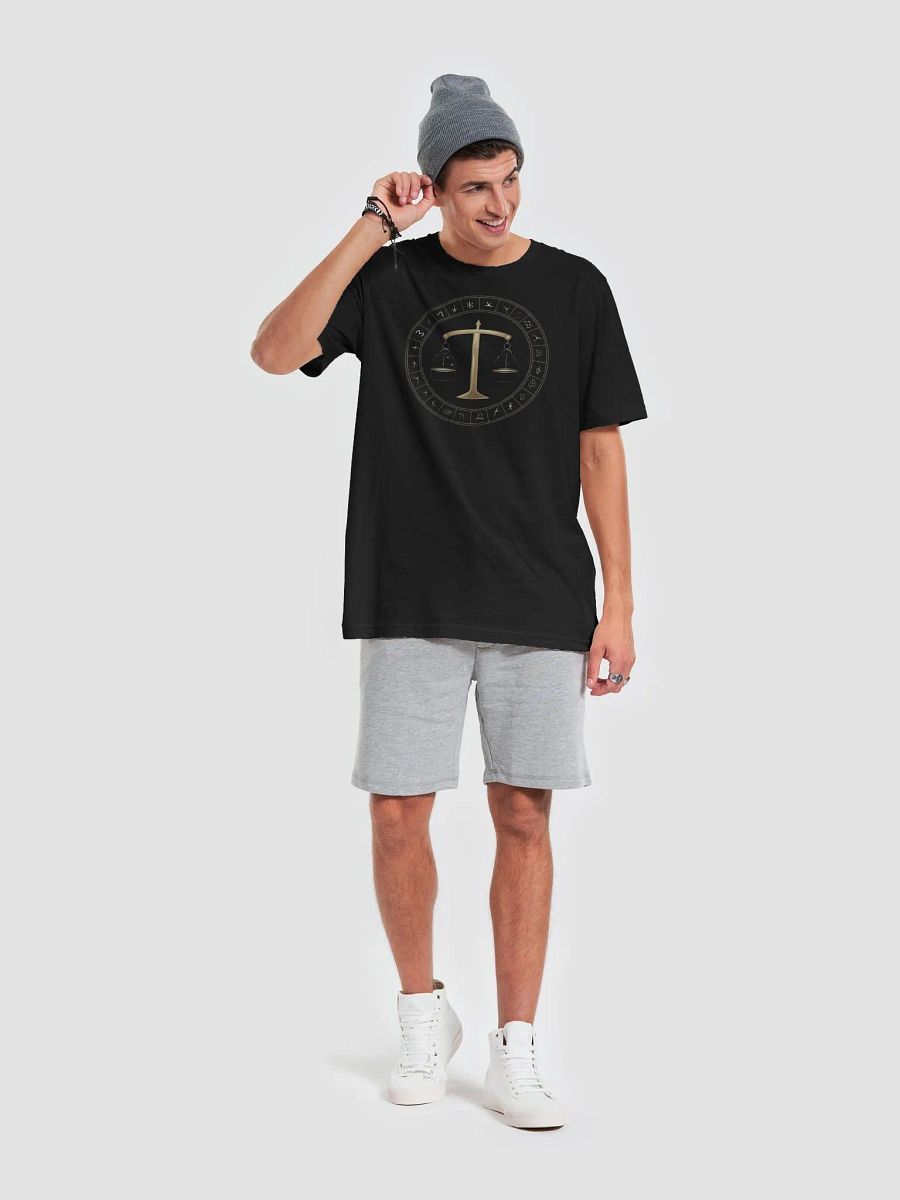Unisex Libra Zodiac T-Shirt with Scales and Zodiac Wheel, Astrology Gift product image (1)