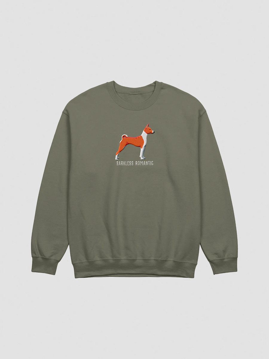 Barkless Romantic Sweatshirt (Embroidered) of a Basenji product image (13)