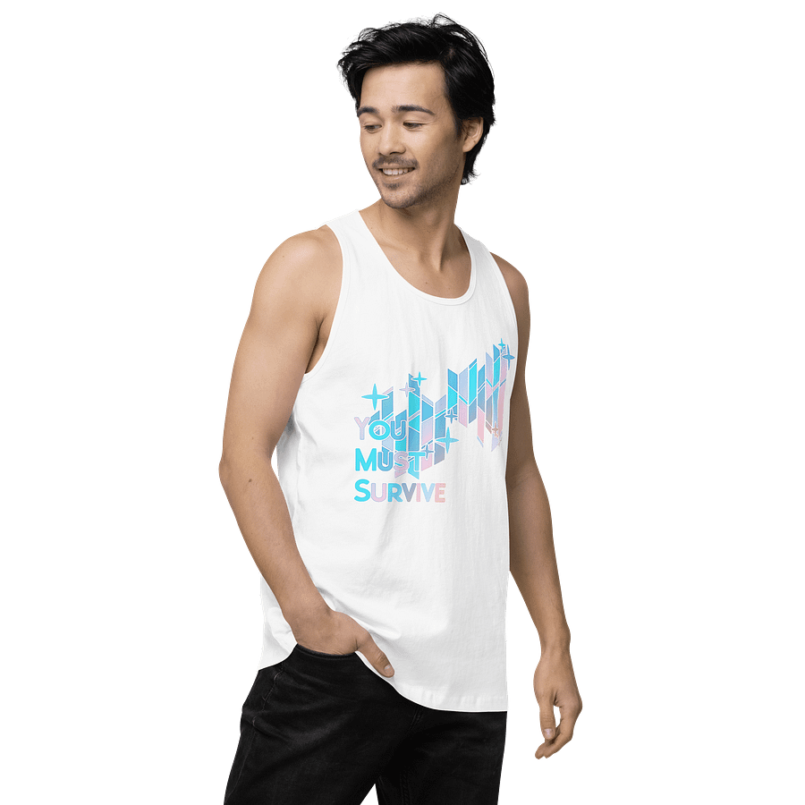 "YOU MUST SURVIVE" Stained Glass tanktop (white) product image (5)