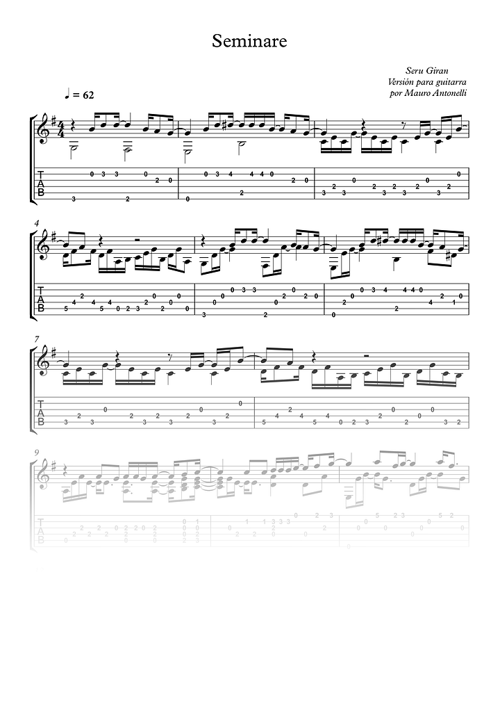 Seminare - Fingerstyle - Partitura + Tabs product image (1)