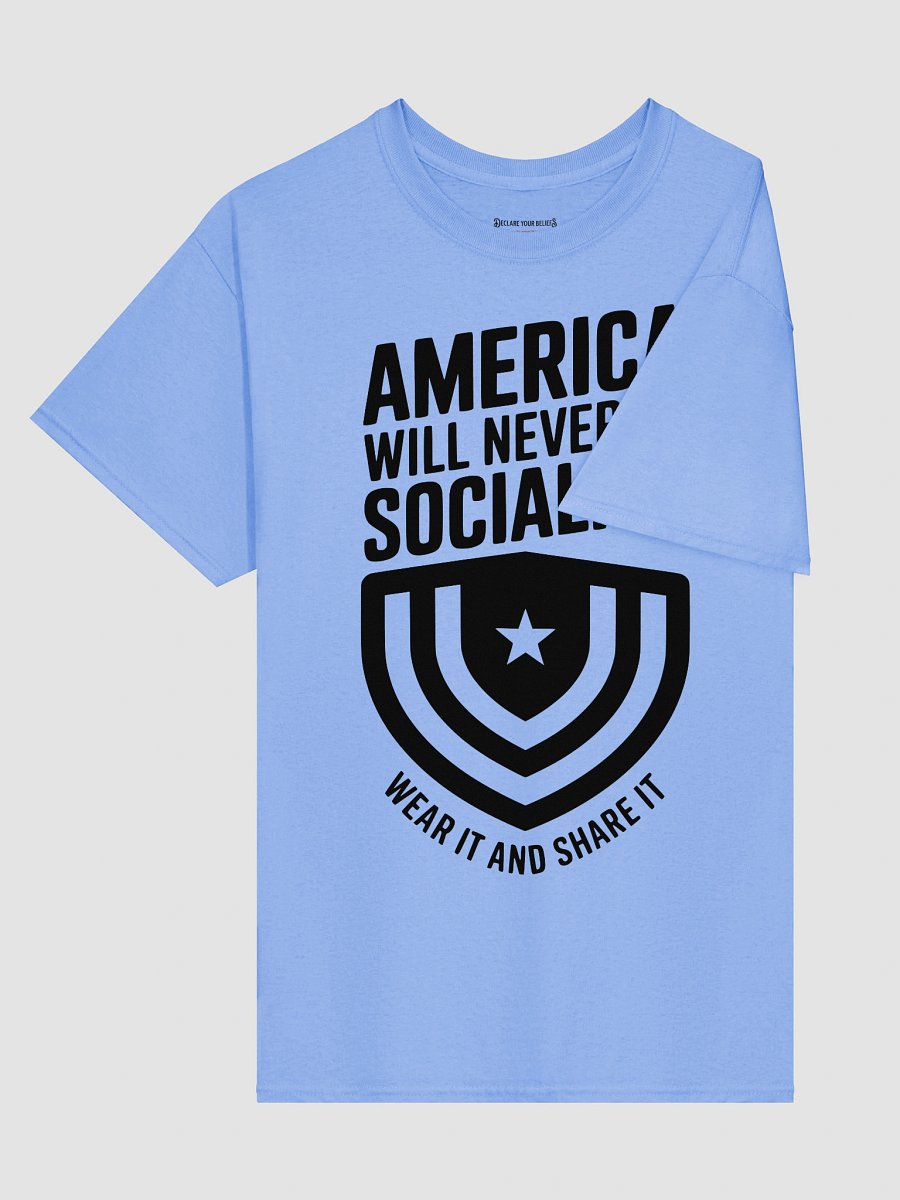 "America Will Never Be Socialist" Freedom First Tee - Black Ink product image (3)