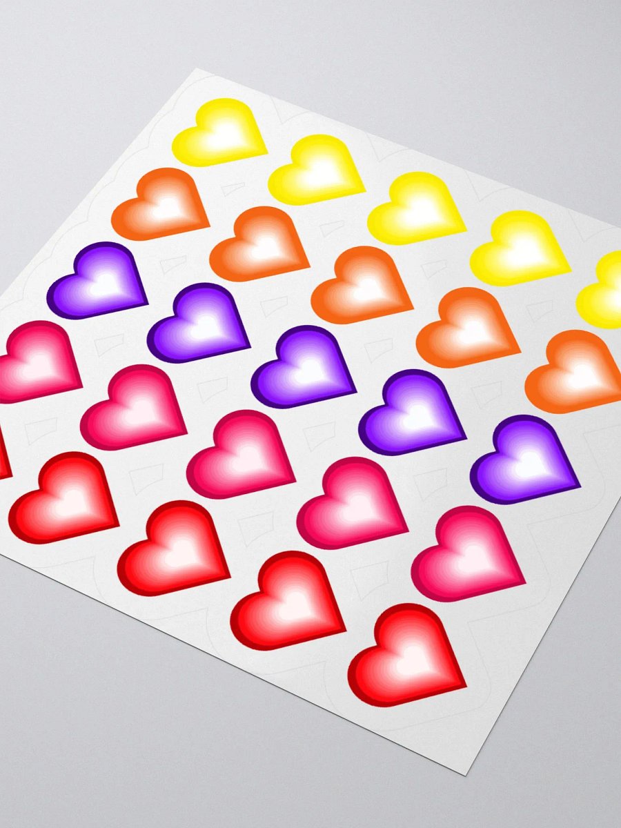 Vibrant Colorful Valentine's Hearts Stickers product image (8)