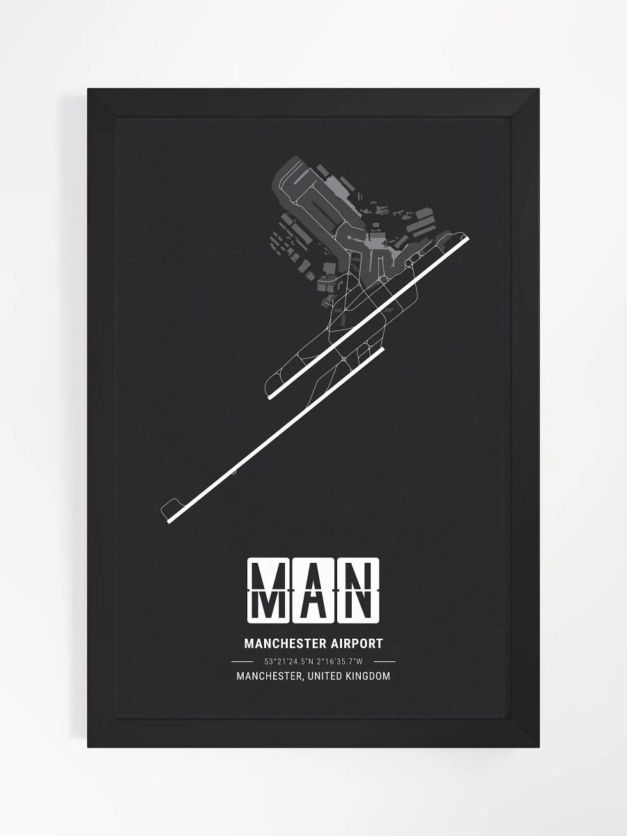 Framed Airport MAN Premium Map On Matt Paper product image (1)