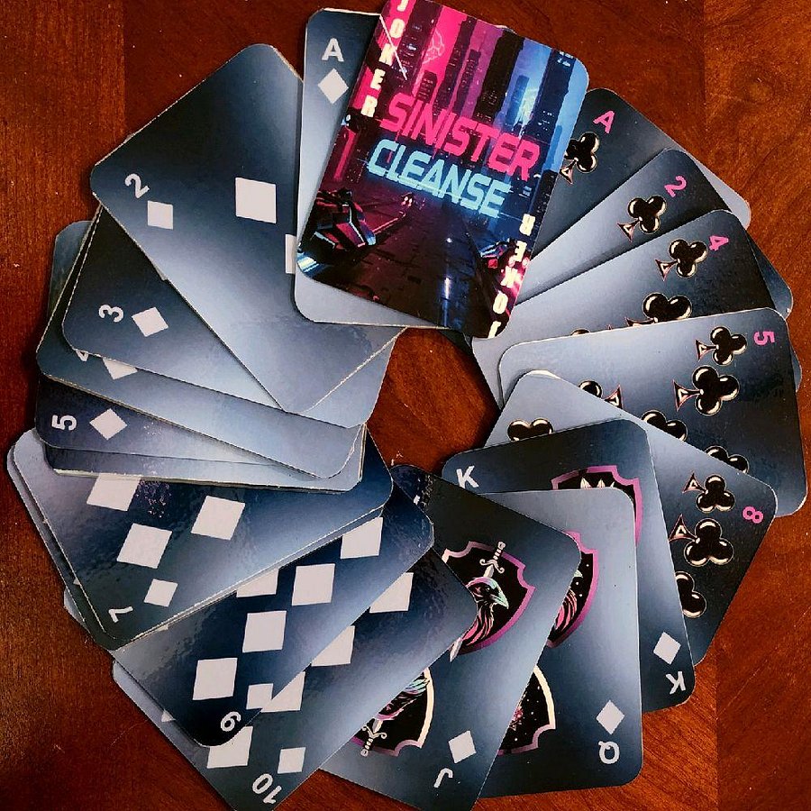Digital "Sinister Cleanse" Custom Handcrafted Playing Cards Deck with Joker Unique Gamer Accessory product image (1)
