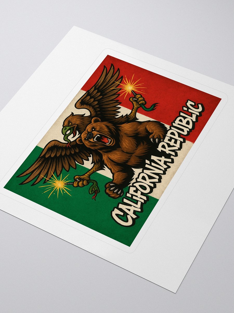 California Republic Battle Flag Vinyl Sticker product image (3)