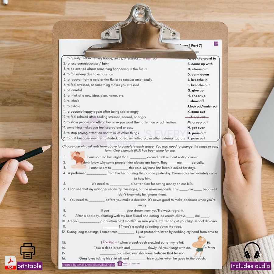 (PDF + Audio) BOOK 1: Your Phrasal Verb Journey | 170 phrasal verbs that every student needs to know product image (5)