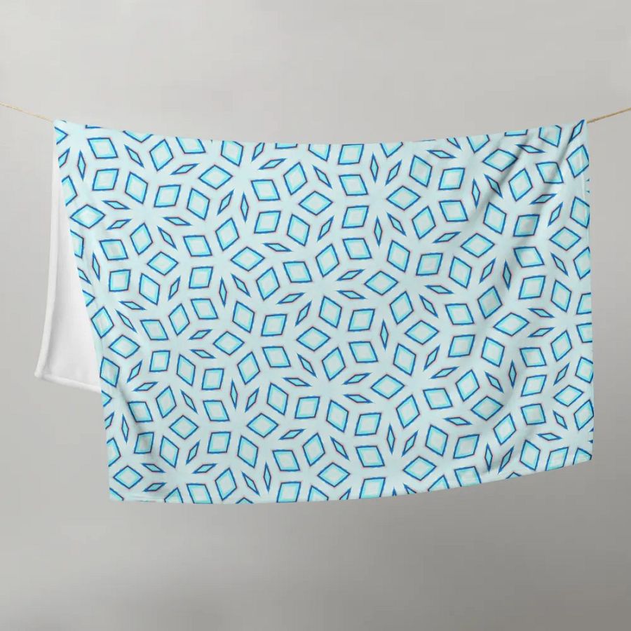 Blue Stained Glass Diamond Throw Blanket product image (11)