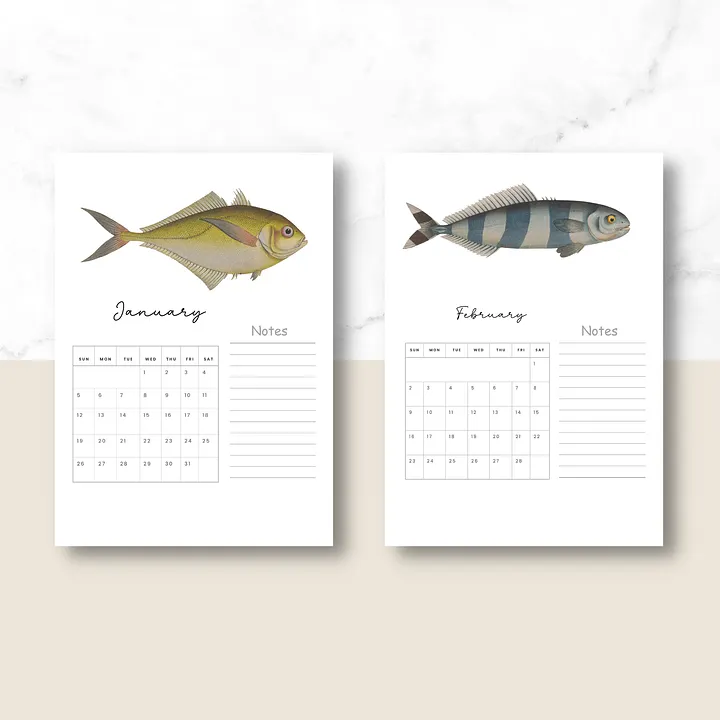 2025- 2026 PDF Calendar: Ocean Life product image (2)