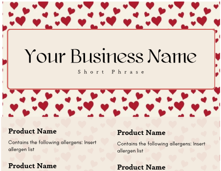 Valentines Hearts Cake Tasting Label Templates product image (2)