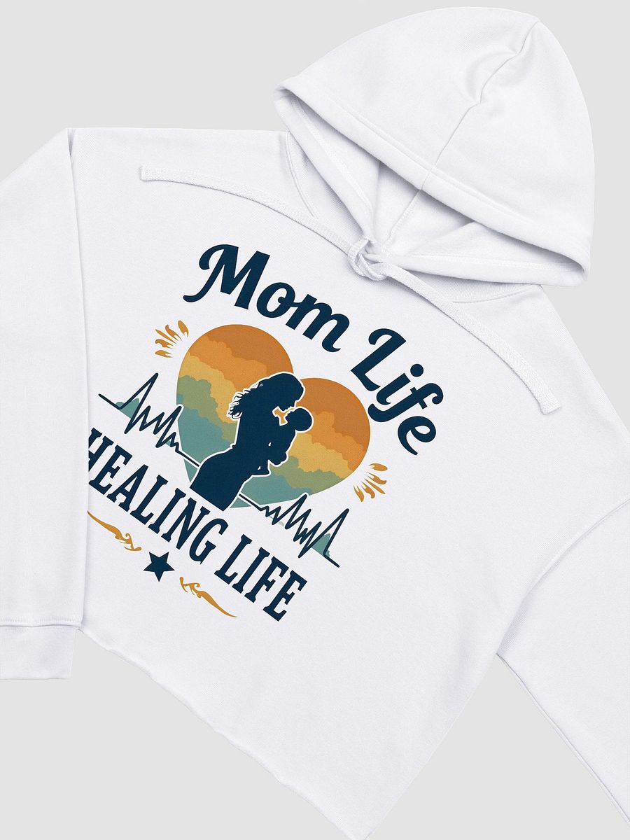 Sunset Silhouette Mom Life Crop Hoodie product image (13)