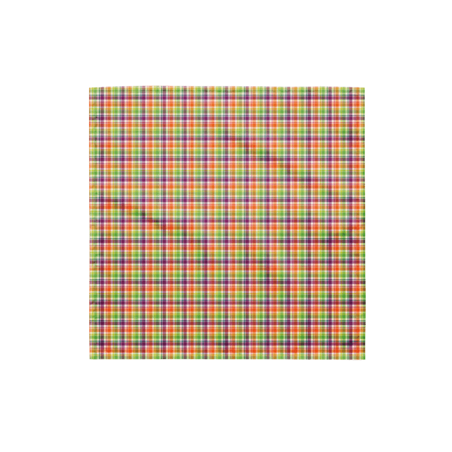 Purple, Orange, and Lime Green Plaid Bandana product image (4)