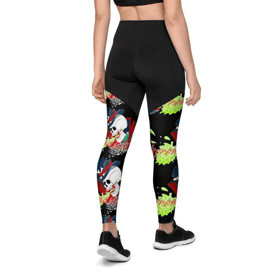 Skull Chaos All-Over Sports Leggings product image (8)