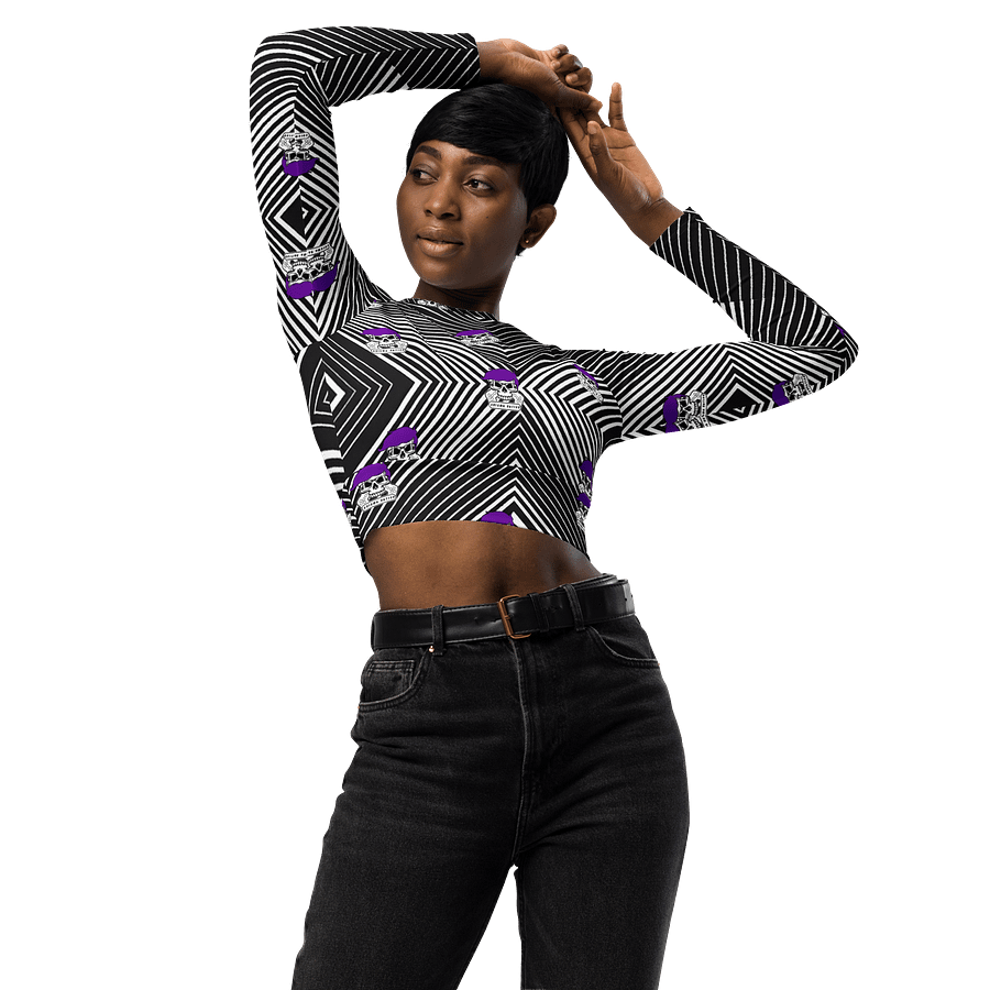 Enigma Nation All-Over Print Recycled Long Sleeve Crop Top product image (3)