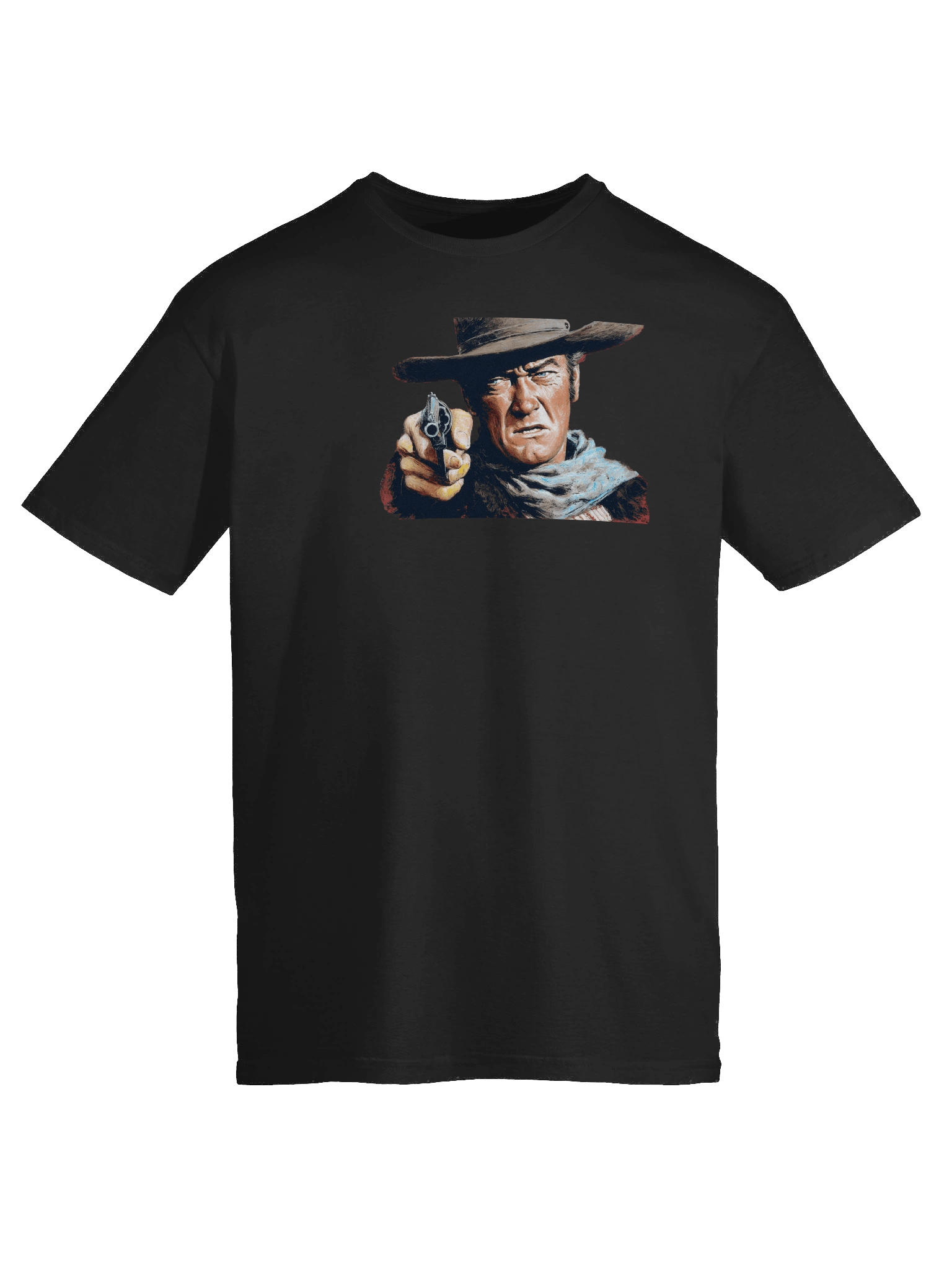 Depiction of John Wayne Holding a Gun Vintage Western T-Shirt product image (9)