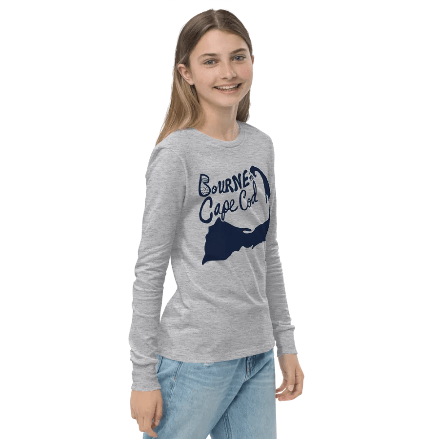 Girls' | BOURNE to Cape Cod™ | Youth Long Sleeve Tee | Coastal Cool for the Next Generation | Navy Logo product image (4)