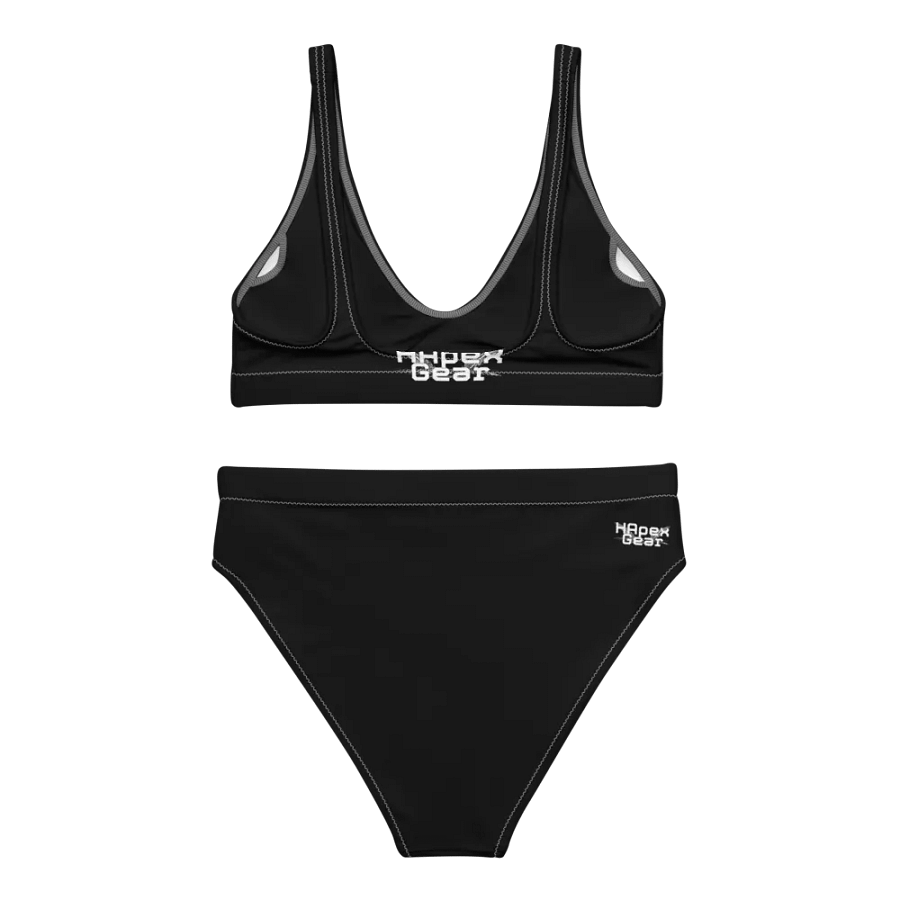 White HApex Gear White Logo Cancer Awareness Orange Ribbon. Black Recycled High Waisted Bikini product image (3)