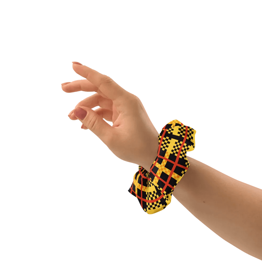 Yellow Pixel Flannel scrunchie product image (3)