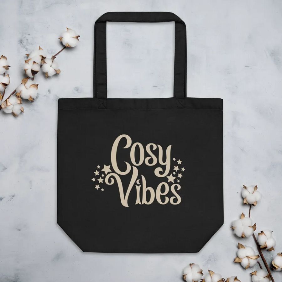 Cosy Vibes Eco Cotton Tote Bag - Black product image (4)