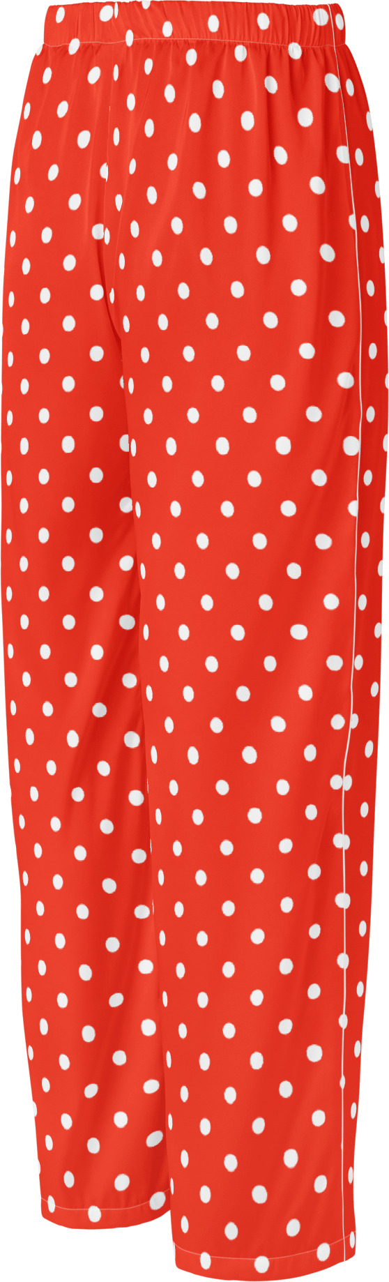 White Polka Dots on Red Women's Pajama Pants product image (2)