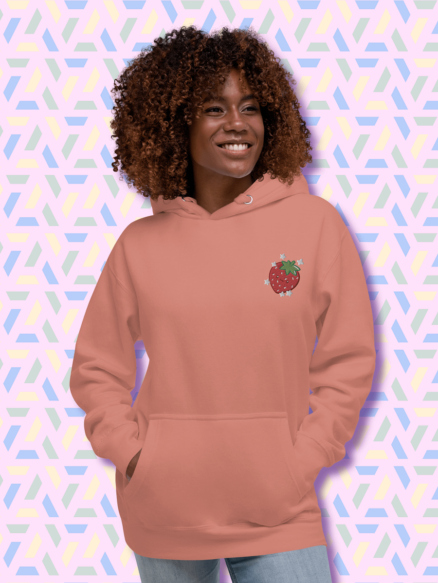 Whimsical Strawberry Embroidered Hoodie product image (4)