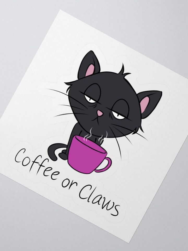 Coffee or Claws Warning Label (sticker) product image (2)