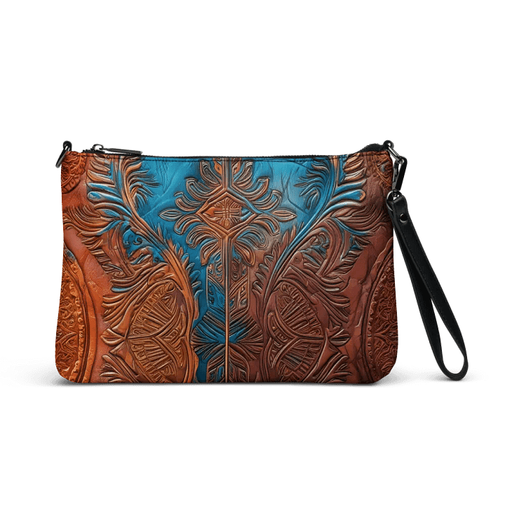 Burnt Orange, Sienna & Teal Mandala Inspired Painted Crossbody Bag product image (2)