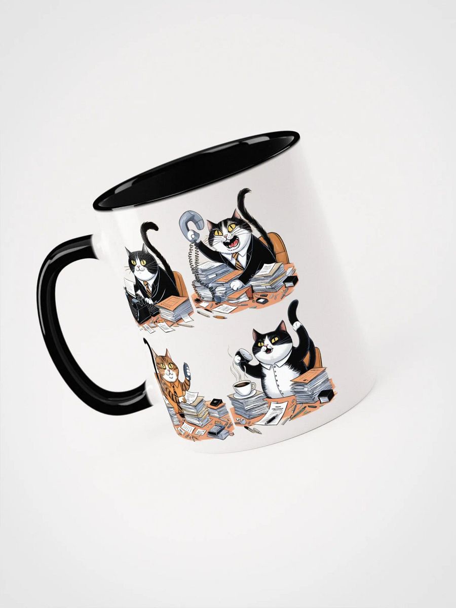 Personalized Working Office Cats Coloured Mug product image (3)