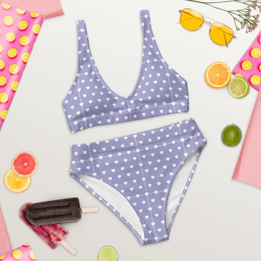 Pastel Heart Seamless Pattern High Waisted Bikini - V14 product image (10)