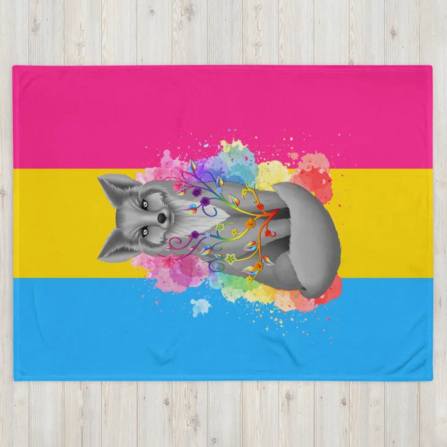 Pansexual Pride Fox Blanket (2023) product image (4)