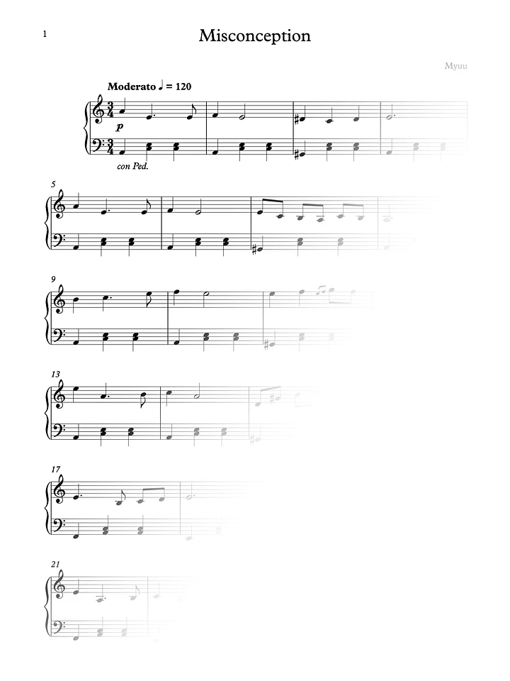 Sheet Music - Misconception product image (1)