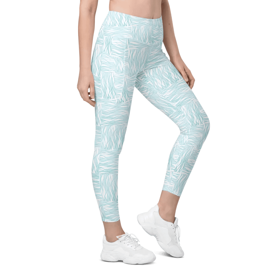 Light Turquois All-Over Print Leggings with Pockets product image (6)