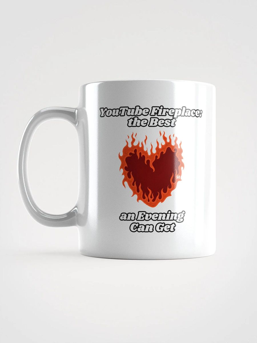 Flaming Heart - YouTube Fireplace: The Best an Evening Can Get | White Glossy Mug product image (6)
